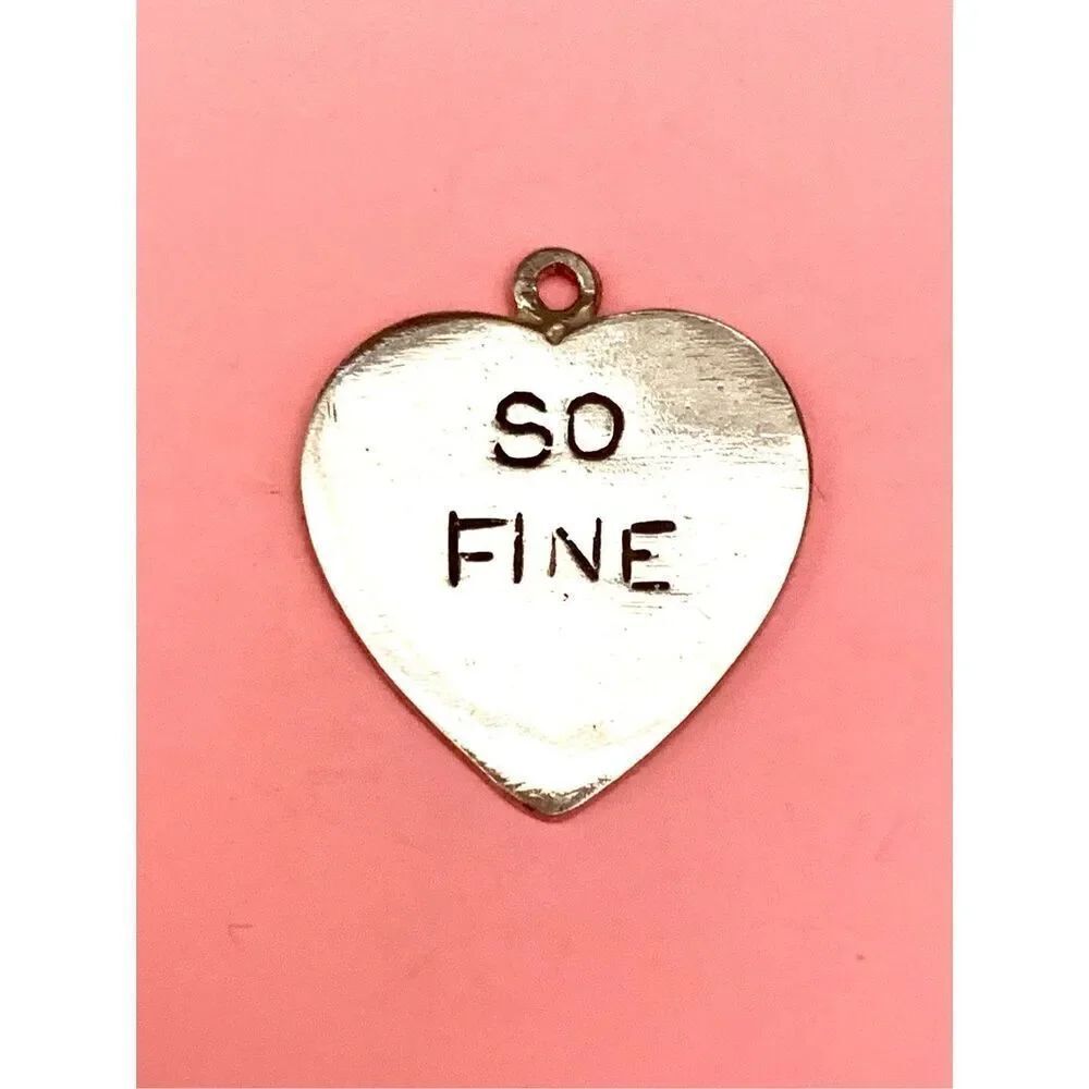.925 Heart engraved So Fine Sterling Silver Jewelry Charm #valentine